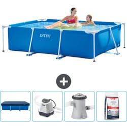 Intex - Piscine Cadre Rectangulaire 220 x 150 x 60 cm - Bleue - Incluse Accessoire CB53