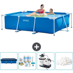 Piscine Cadre Rectangulaire Intex - 220 x 150 x 60 cm - Bleue - Incluse Accessoire CB63