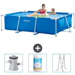 Intex - Piscine Cadre Rectangulaire 220 x 150 x 60 cm - Bleue - Incluse Accessoire CB84