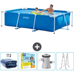Intex - Piscine Cadre Rectangulaire 260 x 160 x 65 cm - Bleue - Incluse Accessoire CB13