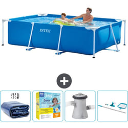 Intex - Piscine Cadre Rectangulaire 260 x 160 x 65 cm - Bleue - Incluse Accessoire CB14