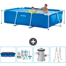 Intex - Piscine Cadre Rectangulaire 260 x 160 x 65 cm - Bleue - Incluse Accessoire CB6