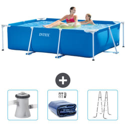 Intex - Piscine Cadre Rectangulaire 220 x 150 x 60 cm - Bleue - Incluse Accessoire CB83