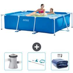 Intex - Piscine Cadre Rectangulaire 220 x 150 x 60 cm - Bleue - Incluse Accessoire CB81