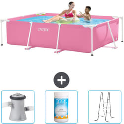 Intex - Piscine Cadre Rectangulaire 220 x 150 x 60 cm - Rose - Incluse Accessoire CB84
