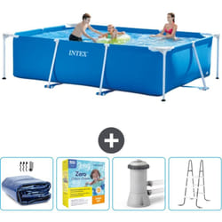 Intex - Piscine Cadre Rectangulaire 300 x 200 x 75 cm - Bleue - Incluse Accessoire CB13