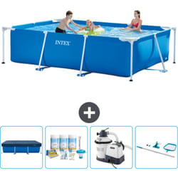 Intex - Piscine Cadre Rectangulaire 300 x 200 x 75 cm - Bleue - Incluse Accessoire CB65