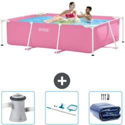Intex - Piscine Cadre Rectangulaire 220 x 150 x 60 cm - Rose - Incluse Accessoire CB81