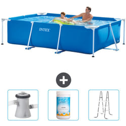 Intex - Piscine Cadre Rectangulaire 260 x 160 x 65 cm - Bleue - Incluse Accessoire CB84