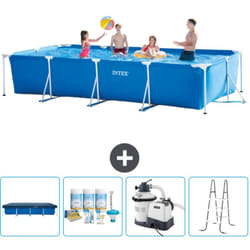 Piscine Cadre Rectangulaire Intex 450 x 220 x 84 cm - Bleue - Incluse Accessoire CB64
