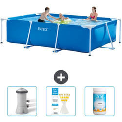 Intex - Piscine Cadre Rectangulaire 300 x 200 x 75 cm - Bleue - Incluse Accessoire CB73