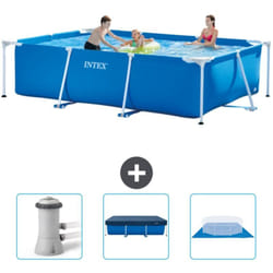 Intex - Piscine Cadre Rectangulaire 300 x 200 x 75 cm - Bleue - Incluse Accessoire CB76