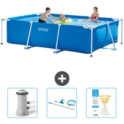 Intex - Piscine Cadre Rectangulaire 300 x 200 x 75 cm - Bleue - Incluse Accessoire CB82