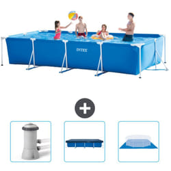 Intex - Piscine Cadre Rectangulaire 450 x 220 x 84 cm - Bleue - Incluse Accessoire CB76