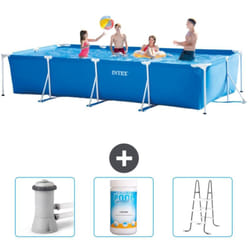 Piscine Cadre Rectangulaire Intex - 450 x 220 x 84 cm - Bleue - Incluse Accessoire CB84