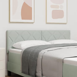 Tête de Lit LED vidaXL Design Blocs de Diamant Gris Clair 144 cm Velours 3338220