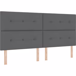 Cette tête de lit haute stylée va complètement changer l'ambiance de ta chambre. Elle a un joli tissu gris foncé et du bois s ...