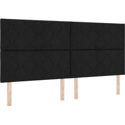 Tête de lit avec des lumières à led Réglable Noir 200 cm tissu Vidaxl