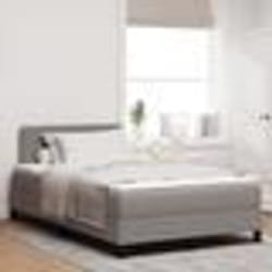 vidaXL Lit Box Spring avec Matelas Taupe 120x200 cm Tissu 3338605