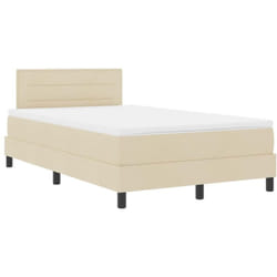Lit Boxspring Avec Matelas Crème 120 X 200 Cm Tissu Vidaxl