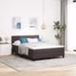 vidaXL Lit Box Spring avec Matelas Marron Foncé 140x190 cm Tissu 3338611