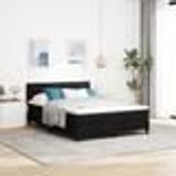vidaXL Lit à ressorts avec matelas noir 140x200 cm tissu 3338694