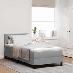 Vidaxl - Lit Boxspring Avec Matelas Gris Clair 90 X 190 Cm Tissu