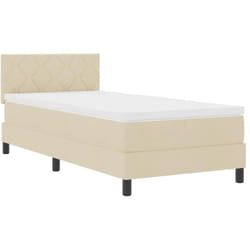 Lit Boxspring Avec Matelas Avec Matelas Crème 90 X 200 Cm Tissu Vidaxl