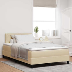 Lit Boxspring Avec Matelas Crème 120 X 190 Cm Tissu Vidaxl