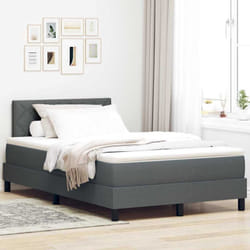 Vidaxl - Lit Boxspring Avec Matelas Gris Foncé 120 X 200 Cm Tissu