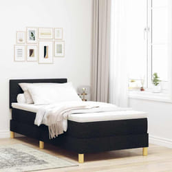 Lit Boxspring Avec Matelas Avec Matelas Noir 90 X 190 Cm Tissu Vidaxl