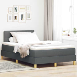 Vidaxl - Lit Boxspring Avec Matelas Gris Foncé 120 X 200 Cm Tissu