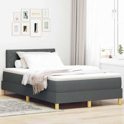 Vidaxl - Lit Boxspring Avec Matelas Gris Foncé 120 X 200 Cm Tissu