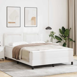 Vidaxl - Cadre De Lit Avec Matelas Blanc 160 X 200 Cm Faux Cuir