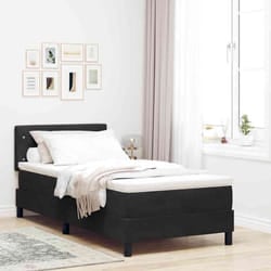 Vidaxl - Lit À Ressorts Avec Matelas Avec Matelas Noir 90 X 190 Cm Tissu
