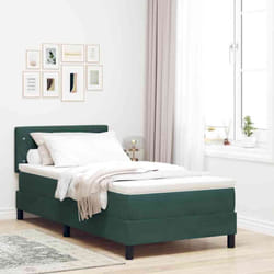 Vidaxl - Lit À Ressorts Avec Matelas Vert Foncé 90 X 190 Cm Tissu