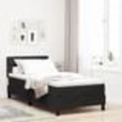 Lit à sommier box avec matelas noir 90x200 cm en velours 3339082