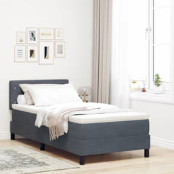 Vidaxl Lit À Ressorts Avec Matelas Gris Foncé 100 X 200 Cm Tissu
