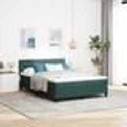 Lit box spring vidaXL avec matelas vert foncé 140x190 cm en velours 3339107