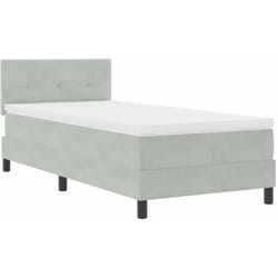 Vidaxl - Lit À Ressorts Avec Matelas Gris Clair 100 X 200 Cm Tissu