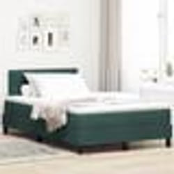 Lit box spring vidaXL avec matelas vert foncé 120x200 cm en velours 3339167