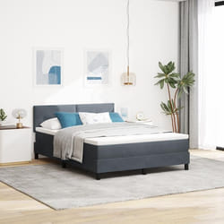 Lit avec sommier et matelas vidaXL Gris foncé 160x200 cm Velours 3339183