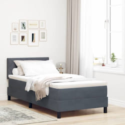 Vidaxl - Lit À Ressorts Avec Matelas Gris Foncé 90 X 190 Cm Tissu