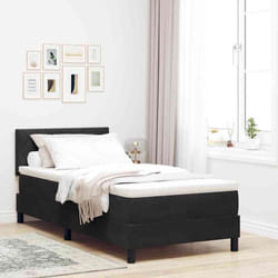 Vidaxl - Lit À Ressorts Avec Matelas Avec Matelas Noir 90 X 190 Cm Tissu
