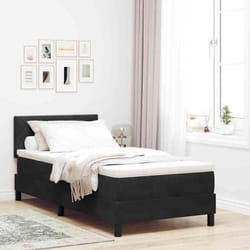 Vidaxl - Lit À Ressorts Avec Matelas Avec Matelas Noir 90 X 200 Cm Tissu