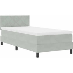 Vidaxl - Lit À Ressorts Avec Matelas Gris Clair 100 X 200 Cm Tissu