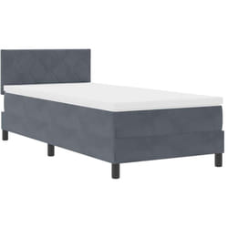Vidaxl - Lit À Ressorts Avec Matelas Gris Foncé 100 X 200 Cm Tissu