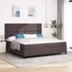 vidaXL Lit à Sommier avec Matelas Gris Foncé 200x200 cm en Tissu 3339416
