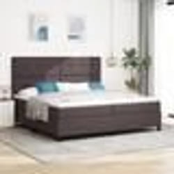 vidaXL Lit à Sommier avec Matelas Gris Foncé 200x200 cm en Tissu 3339416