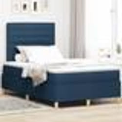 vidaXL Lit avec sommier et matelas bleu 120x200 cm en tissu 3339538